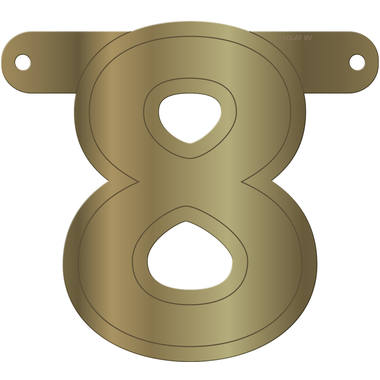 Banner lettera 8 oro metallizzato 1