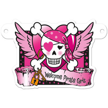 Lettera di banner rosa ragazza pirata 1