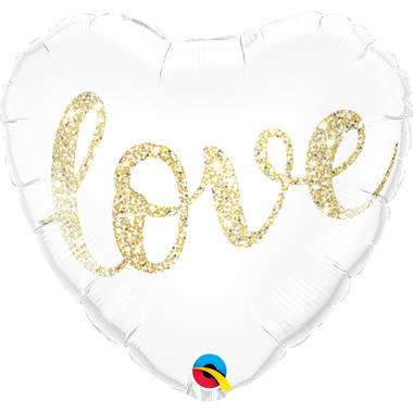 White Heart-Shaped Love Foil Balloons - 46 cm 1