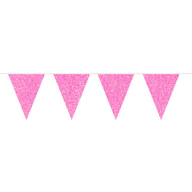 Pink Glitter Bunting Garland - 6 m 1