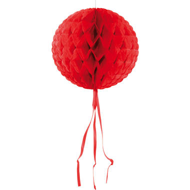 Kula czerwona o strukturze plastra miodu - 30 cm 1