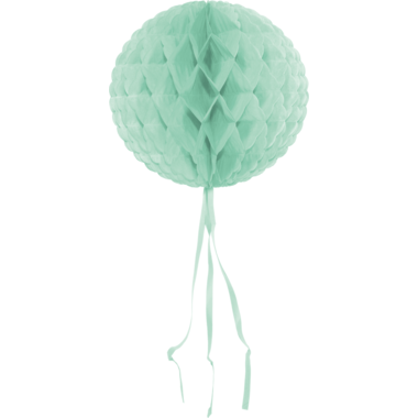 Miętowo-zielona kula o strukturze plastra miodu - 30 cm 1