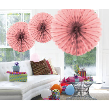 Baby Pink Honeycomb Fan - 45cm 2