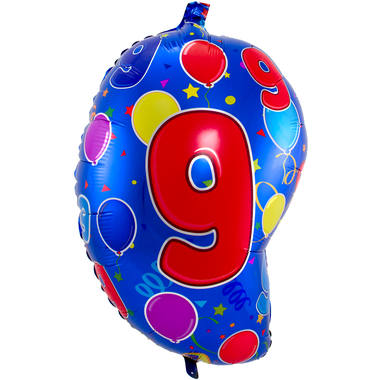 9th Birthday Helium Foil Balloon Number 9 - 56cm 1