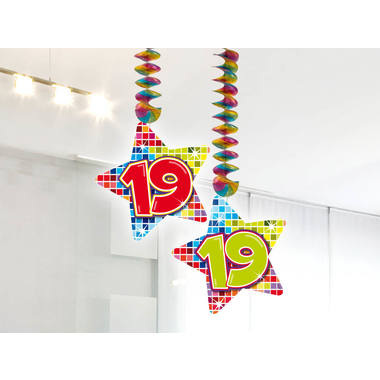 Spiral Decorations Birthday Blocks 19 Years - 2 pieces 1
