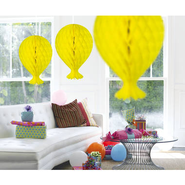 Yellow Honeycomb Balloon - 37 cm 2