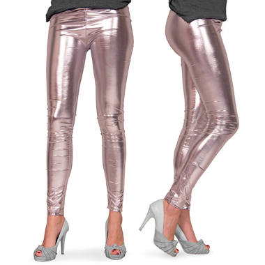 Leggings Metallic-Look Silber - Größe L-XL 1
