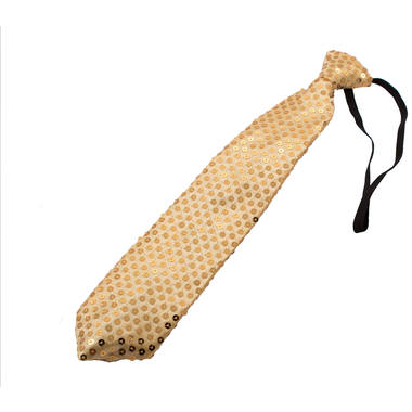 Cravatta glitterata con led oro metallizzato 1
