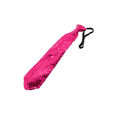 Cravatta glitterata con LED magenta metallizzato 1