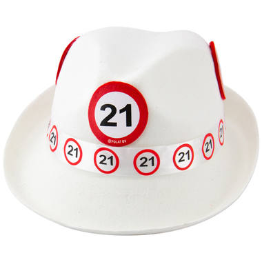 Cappello Trilby Bianco Segnale Stradale 21 Anni 2
