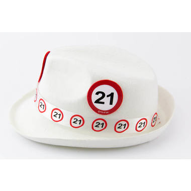 Cappello Trilby Bianco Segnale Stradale 21 Anni 3