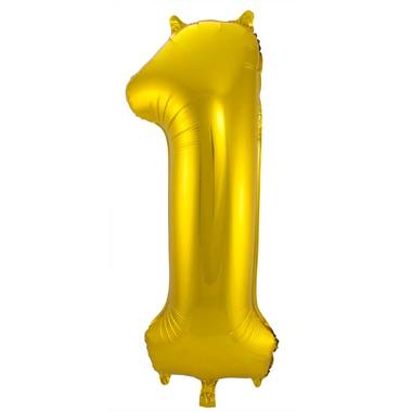Goldener Folienballon Ziffer / Zahl 1 - 86 cm 1