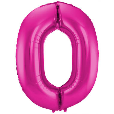 0 Shaped Number Balloon Magenta - 86 cm 1