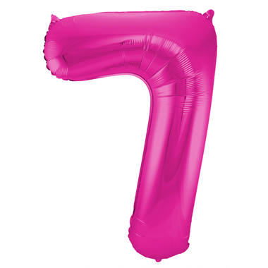 Balon w kształcie cyfry 7 magenta - 86 cm 1
