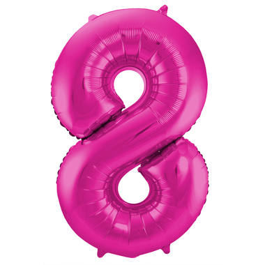Balon w kształcie cyfry 8 magenta - 86 cm 1