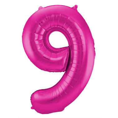 9 Shaped Number Balloon Magenta - 86 cm 1