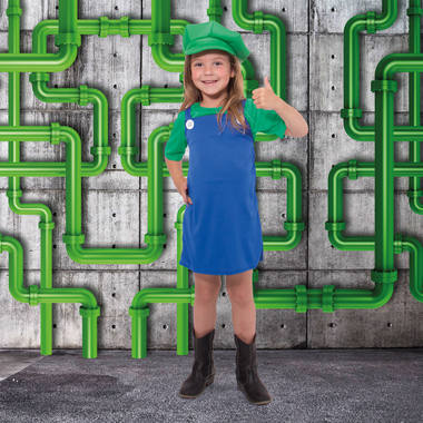 Zielony kostium super hydraulika dla dziewczynek - rozmiar 134-152 2