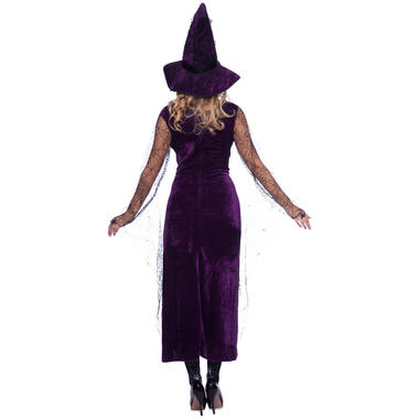 Purple Witch Dress with Hat for Women - Size S-M 3