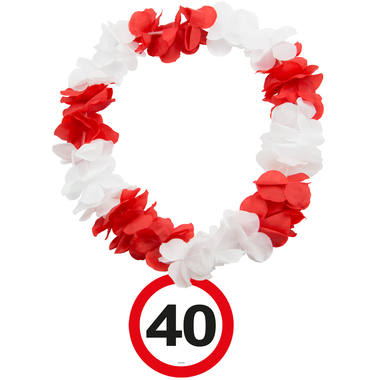 Znak drogowy z hawajskim lei kwiatowym 40 1