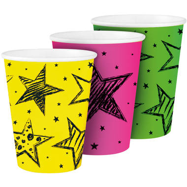 Neon Party Disposable Cups 250 ml - 6 pieces 1