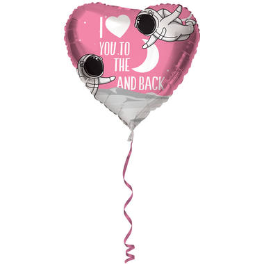 Palloncino Foil Rosa "I Love You To The Moon And Back" - 45 cm 1