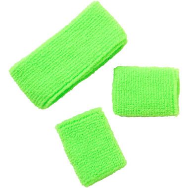 Sweatbands Neon Green - 3 pieces 1