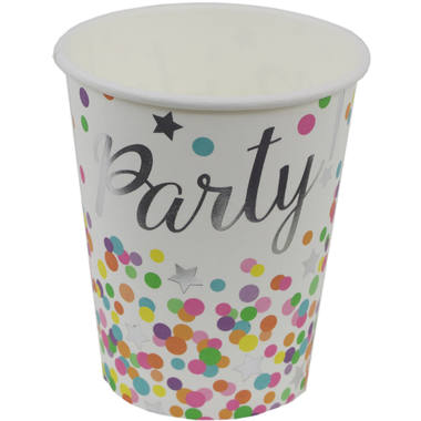 Disposable Cups Confetti Party 250 ml - 8 pieces 1