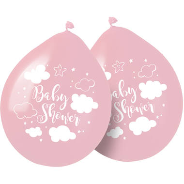 Pink Baby Shower Girl Balloons 30cm - 8 pieces 1