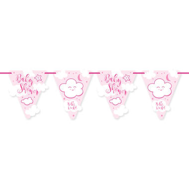 Pink Baby Shower Girl Bunting Garland - 6 m 1