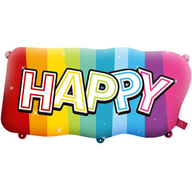 Folienballons 'Happy Birthday' Rainbow Bday - 2 Stück 2