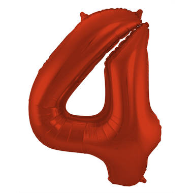 Palloncino Stagnola Numero 4 Rosso Metallizzato Opaco - 86 cm 1