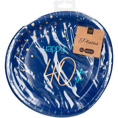 Disposable Plates Elegant True Blue 40 Years 23cm - 8 pieces 2