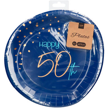 Disposable Plates Elegant True Blue 50 Years 23cm - 8 pieces 2