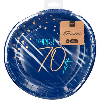 Disposable Plates Elegant True Blue 70 Years 23cm - 8 pieces 2