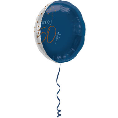 Balon Foliowy Elegancki Prawdziwy Niebieski 50 Lat - 45cm 1