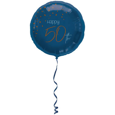 Balon Foliowy Elegancki Prawdziwy Niebieski 50 Lat - 45cm 2