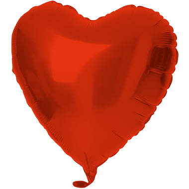Folieballon Hartvormig Rood Metallic Mat - 45 cm 1