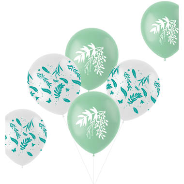 Ballonnen Natuur Groen 33cm - 6 stuks 1