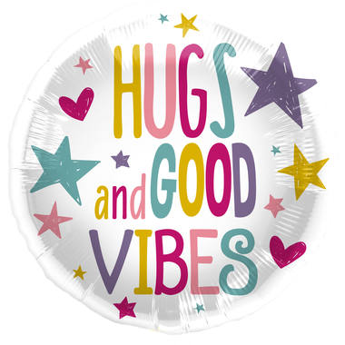 Folieballon Hugs and Good Vibes - 45 cm 1