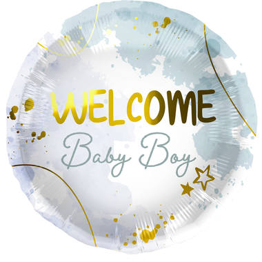 Palloncino foil Welcome Baby Boy Blu - 45 cm 1