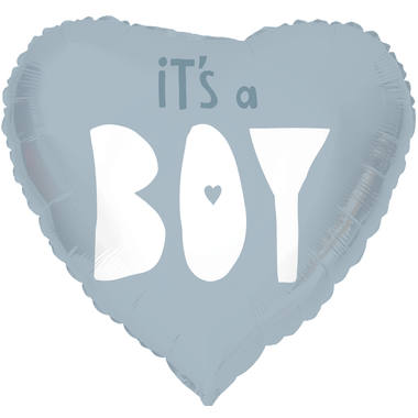 Foil Balloon Heart-shaped It's a Boy Blue - 45 cm 1