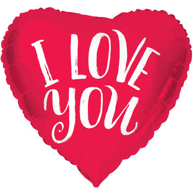 Balon foliowy w kształcie serca I Love You czerwony - 45 cm 1