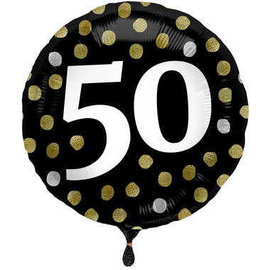 Folienballon Glossy Black 50 Jahre - 45cm 1