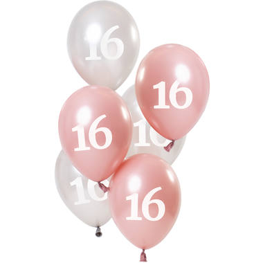 Balloons Glossy Pink 16 Years 23cm - 6 pieces 1