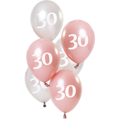 Palloncini Glossy Pink 30 Anni 23cm - 6 pezzi 1