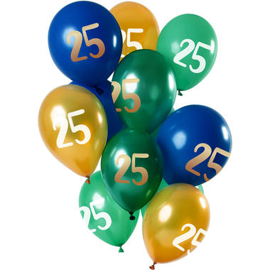 Ballons 25 Jahre Grün-Gold 30cm - 12 Stück 1