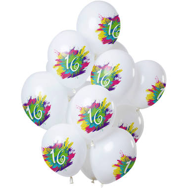 Balloons Color Splash 16 Years 30cm - 12 pieces 1
