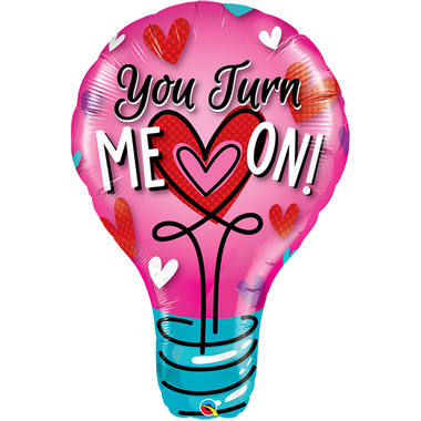 Folieballon Liefde 'You Turn Me On!' Roze - 102 cm 1