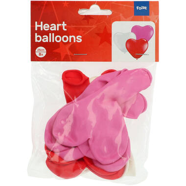 Hartvormige Ballonnen Gemengde Kleuren - 8 stuks 2
