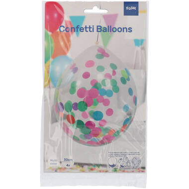 Palloncini con coriandoli multicolori 30cm - 4 pezzi 2
